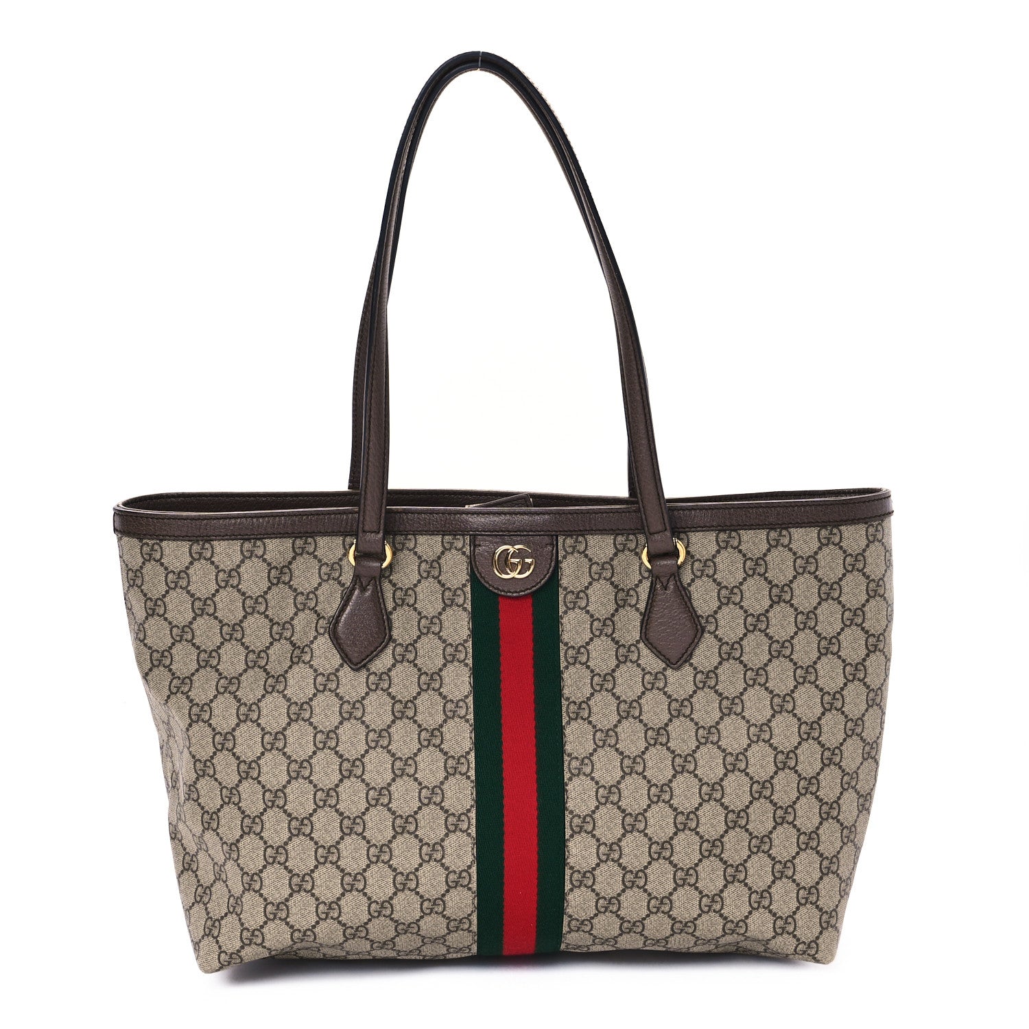 Gucci GG Supreme Monogram Medium Ophidia Shopping Tote Brown 1 of 12