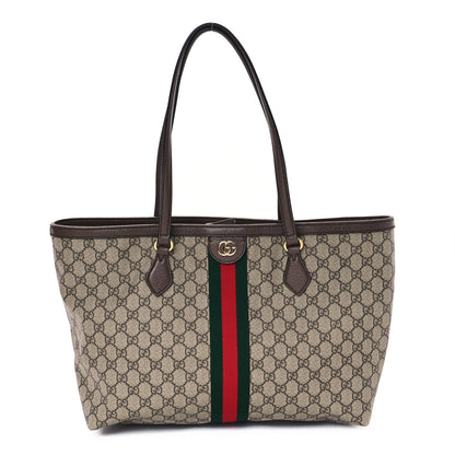 Gucci GG Supreme Monogram Medium Ophidia Shopping Tote Brown 1 of 12