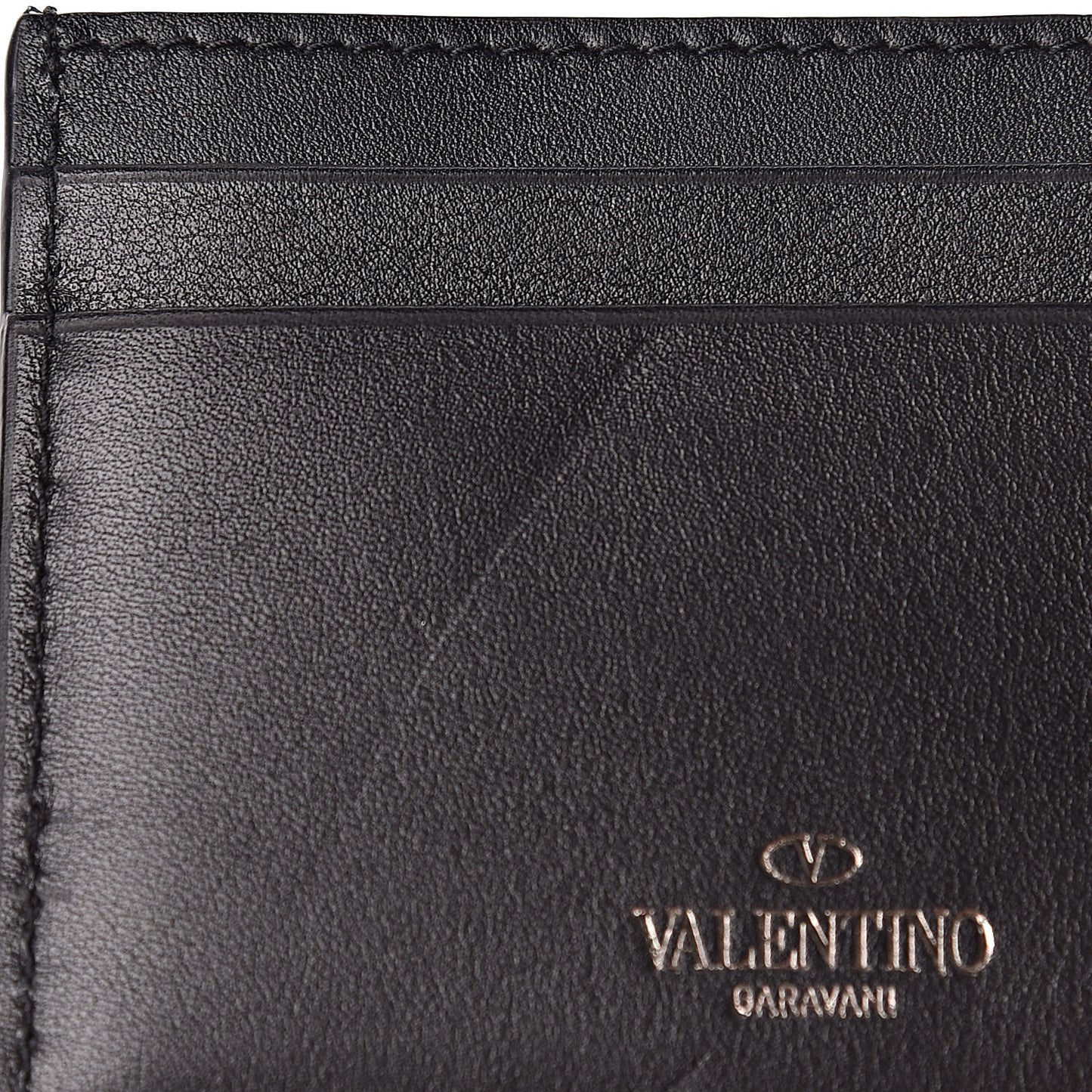 Vitello Rockstud Card Holder Black
