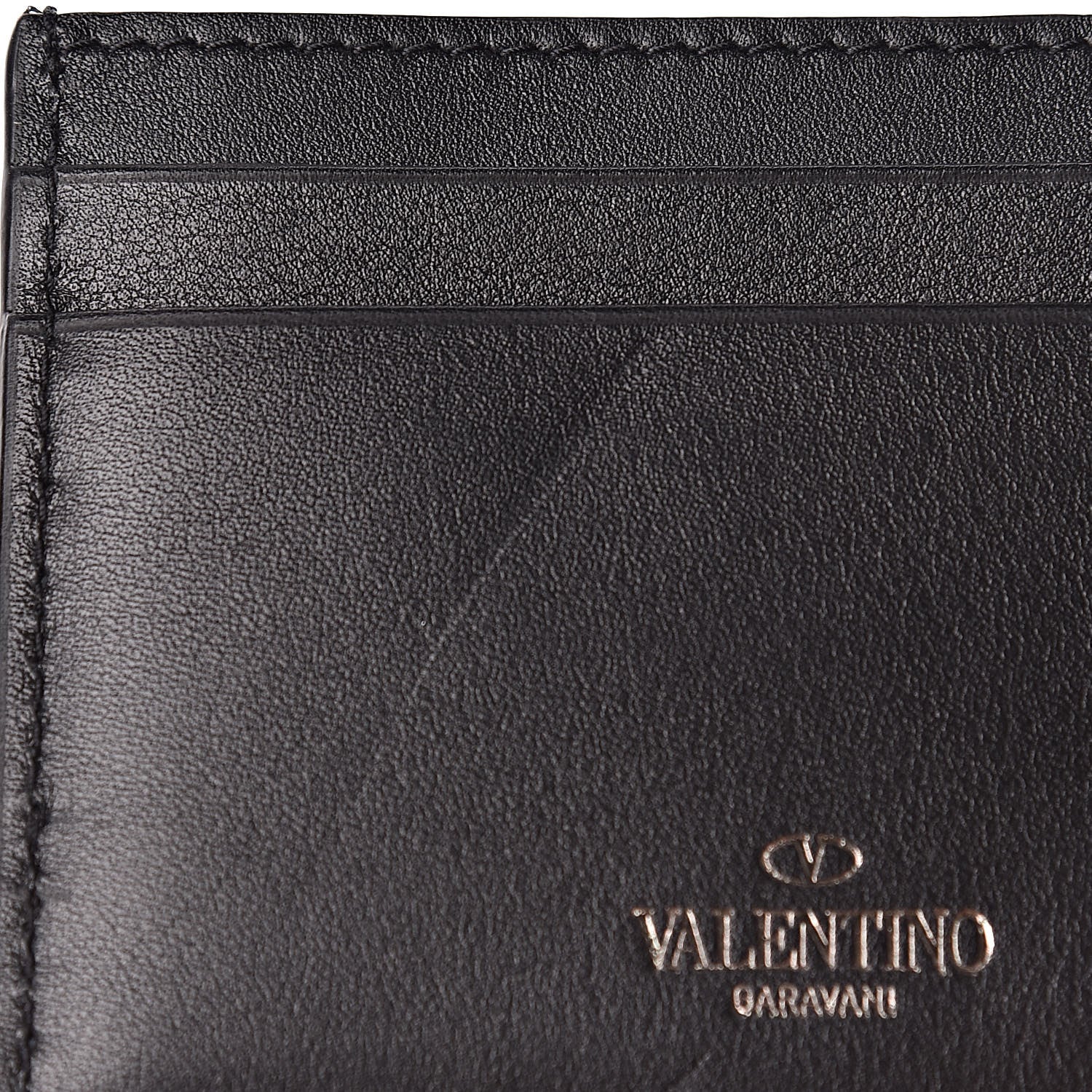 Valentino Garavani Vitello Rockstud Card Holder Black 8 of 8