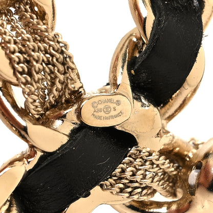 Chanel Metal Chain French New Wave CC Brooch Black Gold 3 of 4