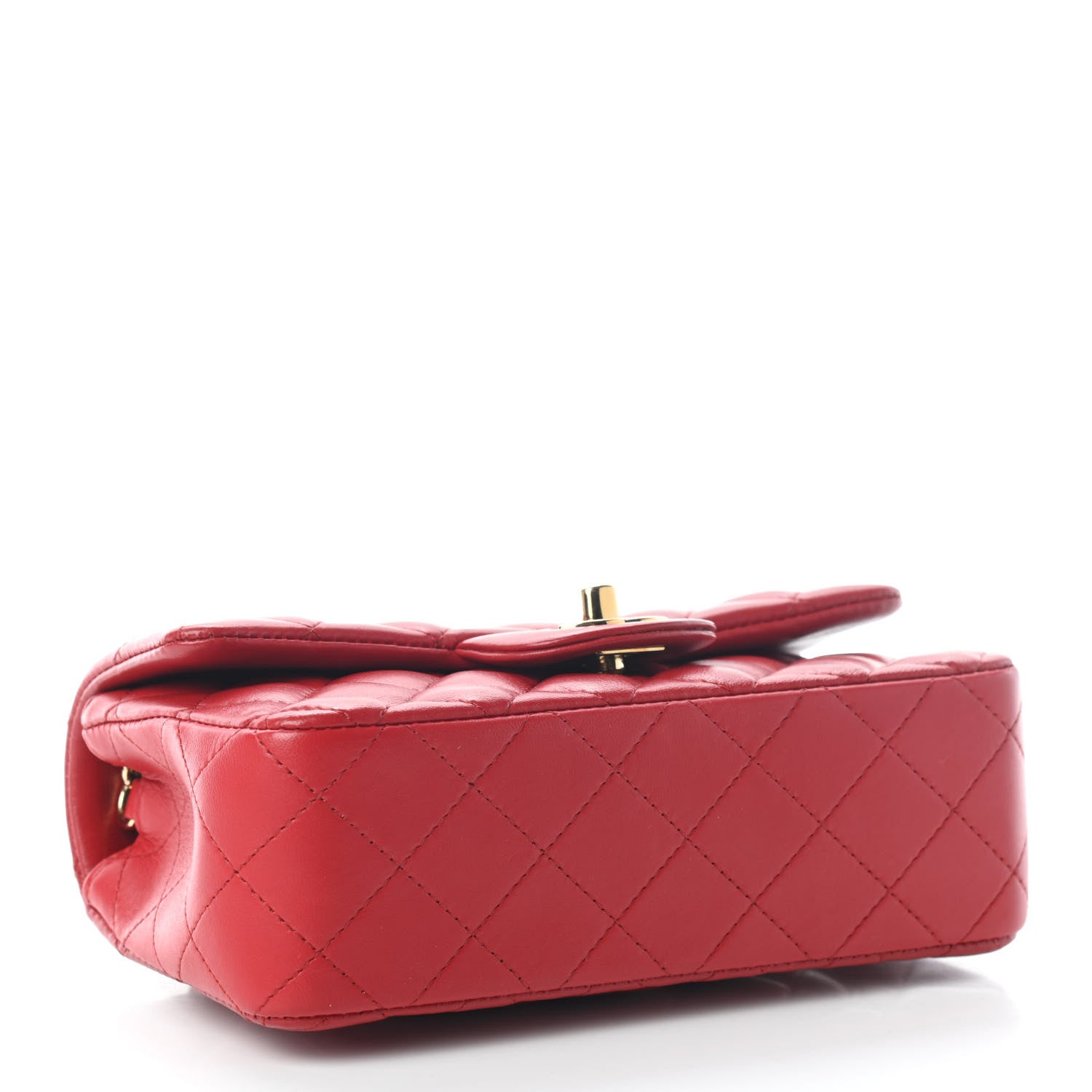 Chanel Lambskin Quilted Mini Rectangular Flap Red 4 of 9