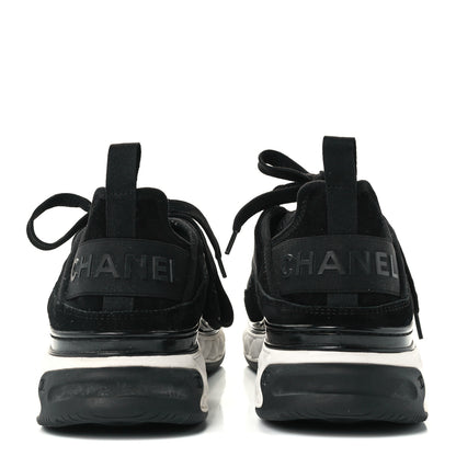 Chanel Velvet Calfskin Mixed Fibers CC Sneakers 41.5 Black 6 of 11