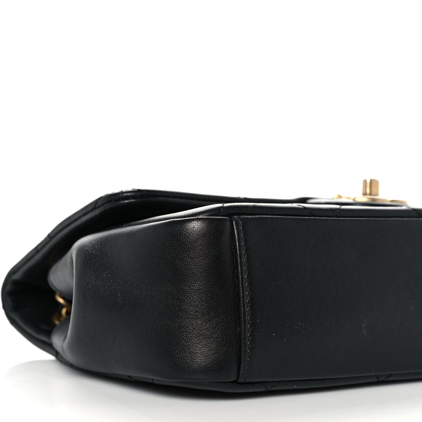 Lambskin Small A Real Catch Flap Bag Black