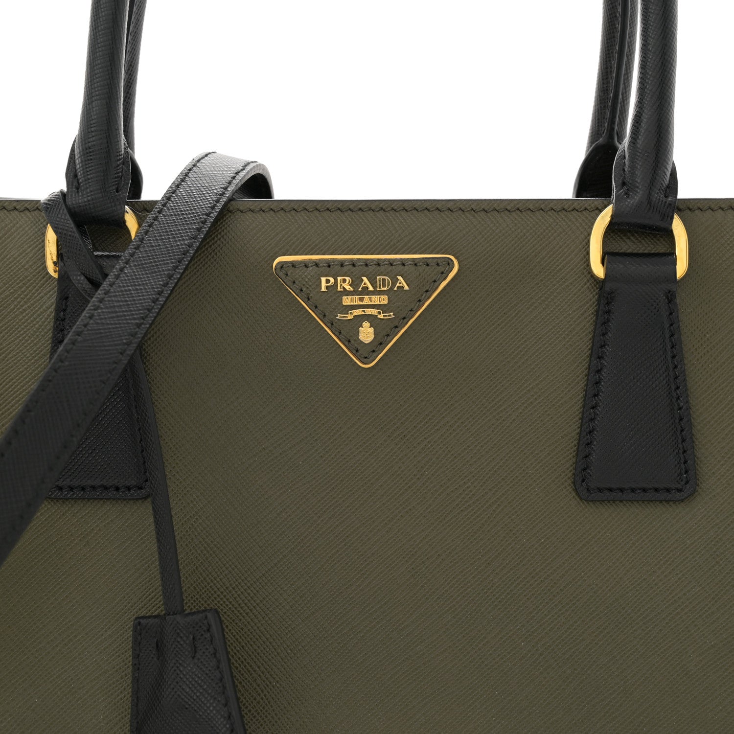 Prada Saffiano Lux Medium Tote Militaire 9 of 14