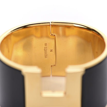 Hermes Enamel Extra Wide Clic Clac H Bracelet PM Black 4 of 4