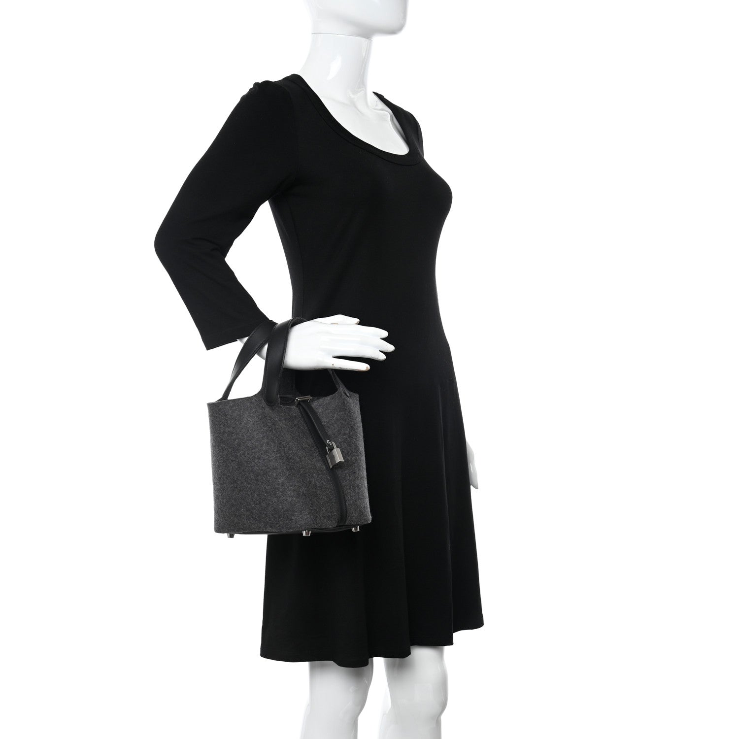 Hermes Feutre Swift Picotin Lock 18 PM Gris Moyen Black 2 of 11