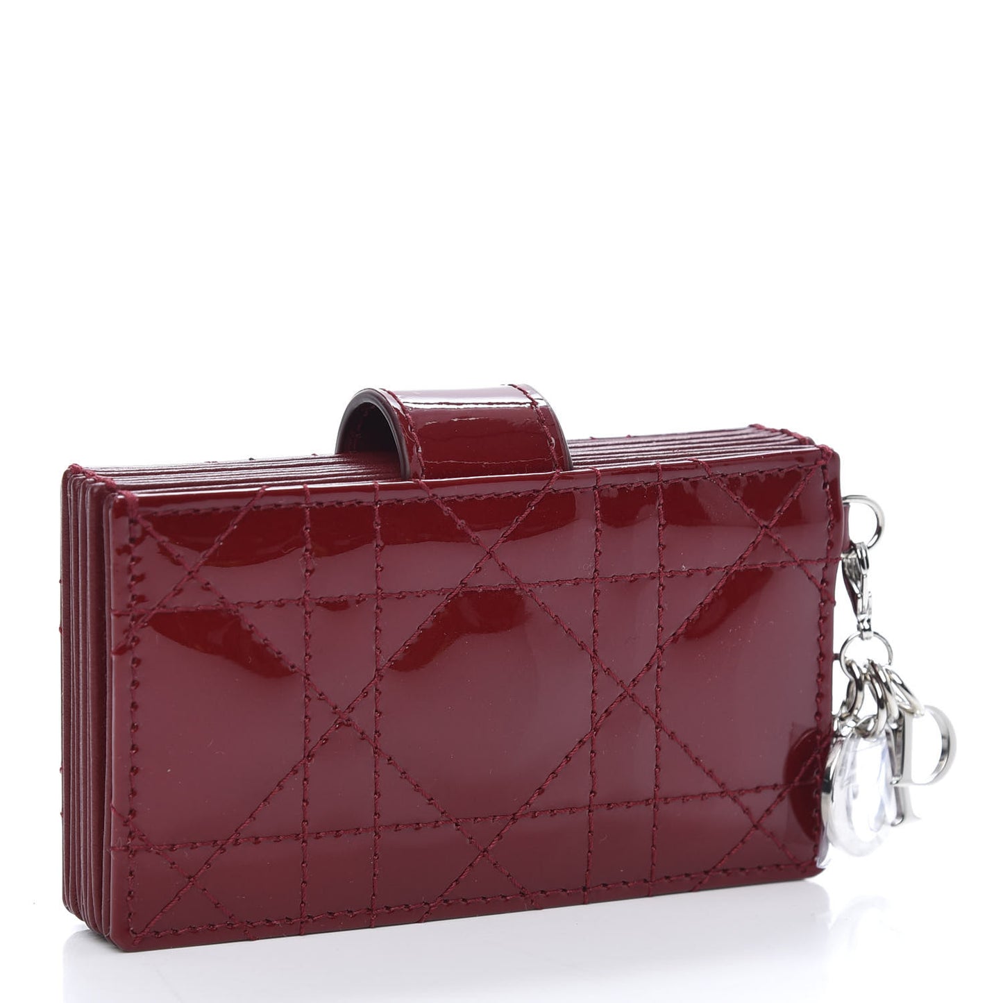 Patent Cannage Lady Dior 5-Gusset Card Holder Scarlet