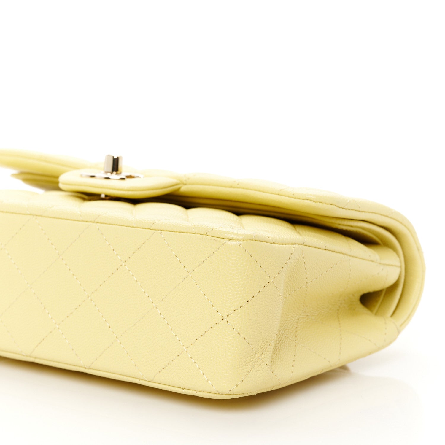 Chanel Caviar Quilted Small Double Flap Light Yellow 11 of 11