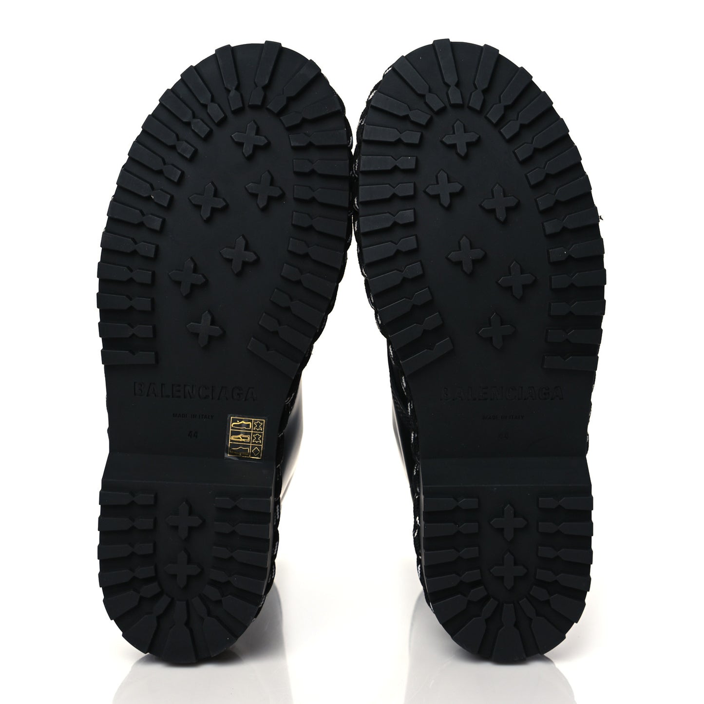 Calfskin Woven Detail Mens Combat Boots 44 Black