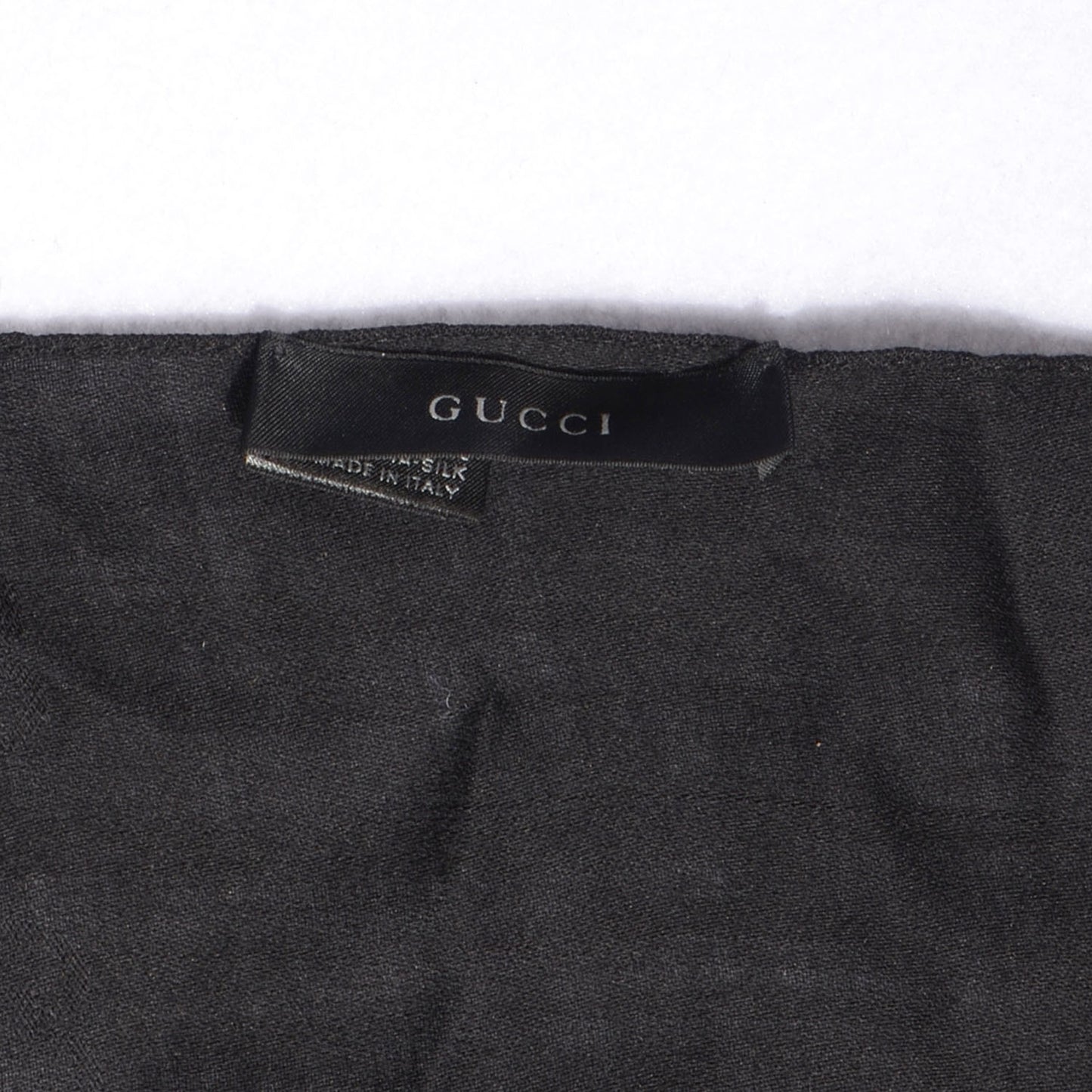 Silk Wool Monogram Shawl Scarf Black