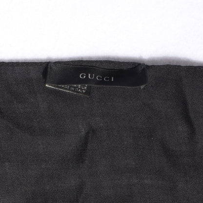 Gucci Silk Wool Monogram Shawl Scarf Black 4 of 4