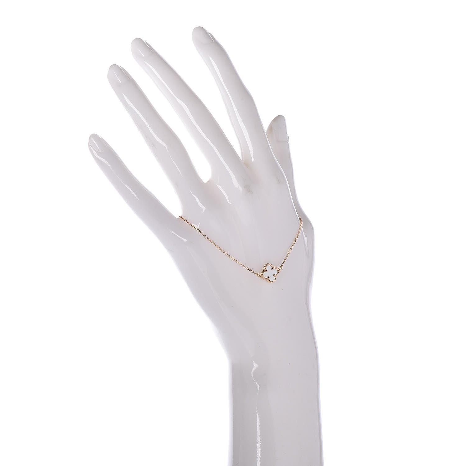Van Cleef & Arpels 18K Yellow Gold Mother of Pearl Sweet Alhambra Bracelet 2 of 6