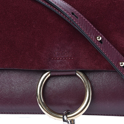 Chloe Suede Calfskin Small Faye Shoulder Bag Plum Purple 9 of 9