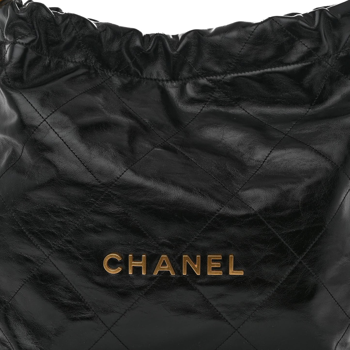 Shiny Calfskin Quilted Chanel 22 Black