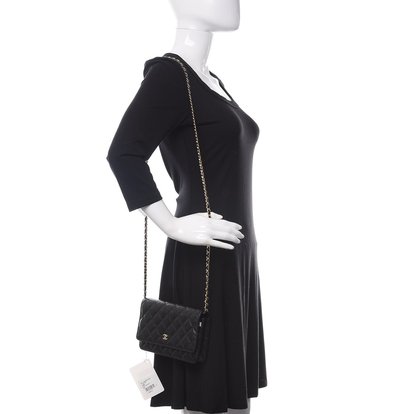 Caviar Quilted Wallet On Chain WOC Black