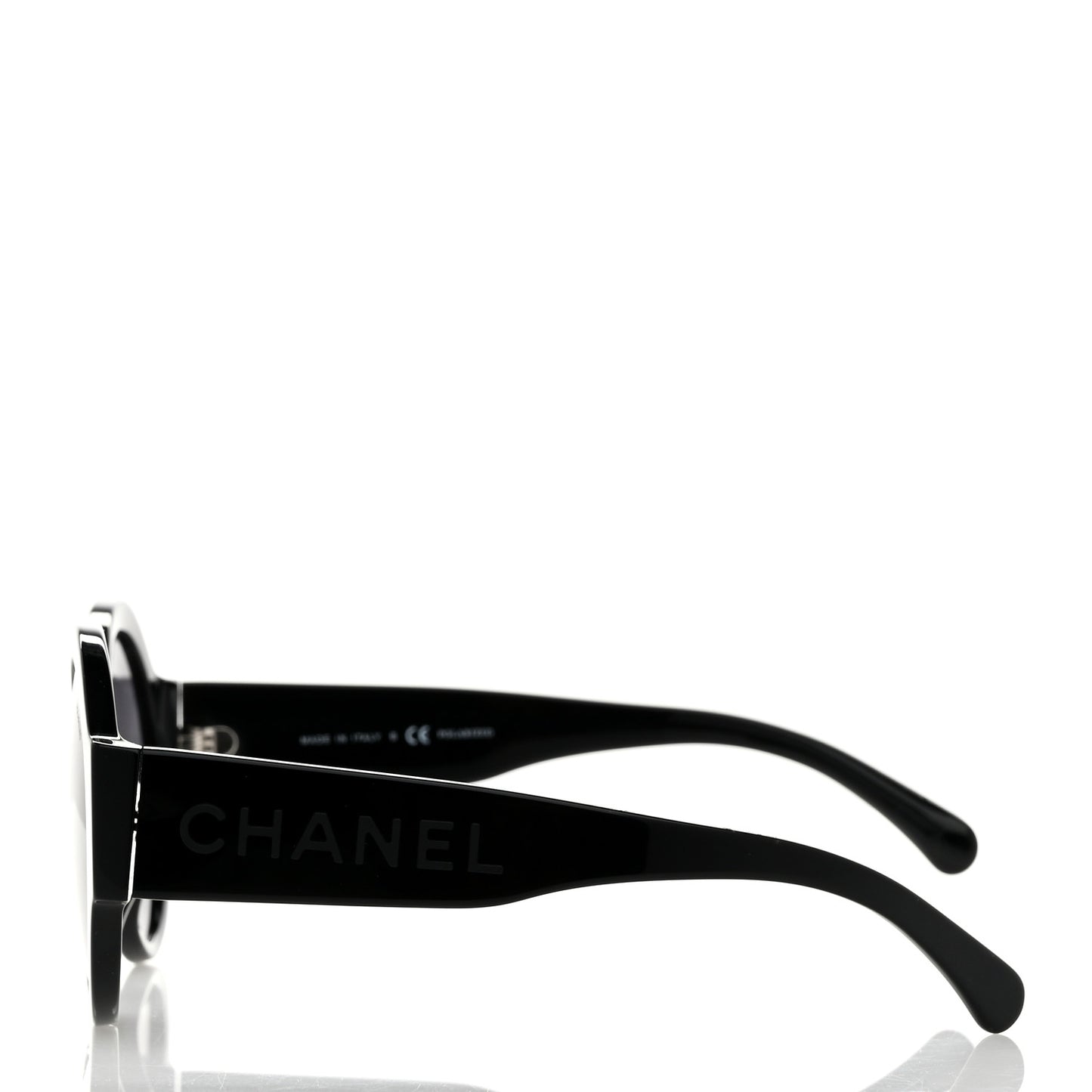 Acetate Polarized Round Sunglasses 5410-A Black