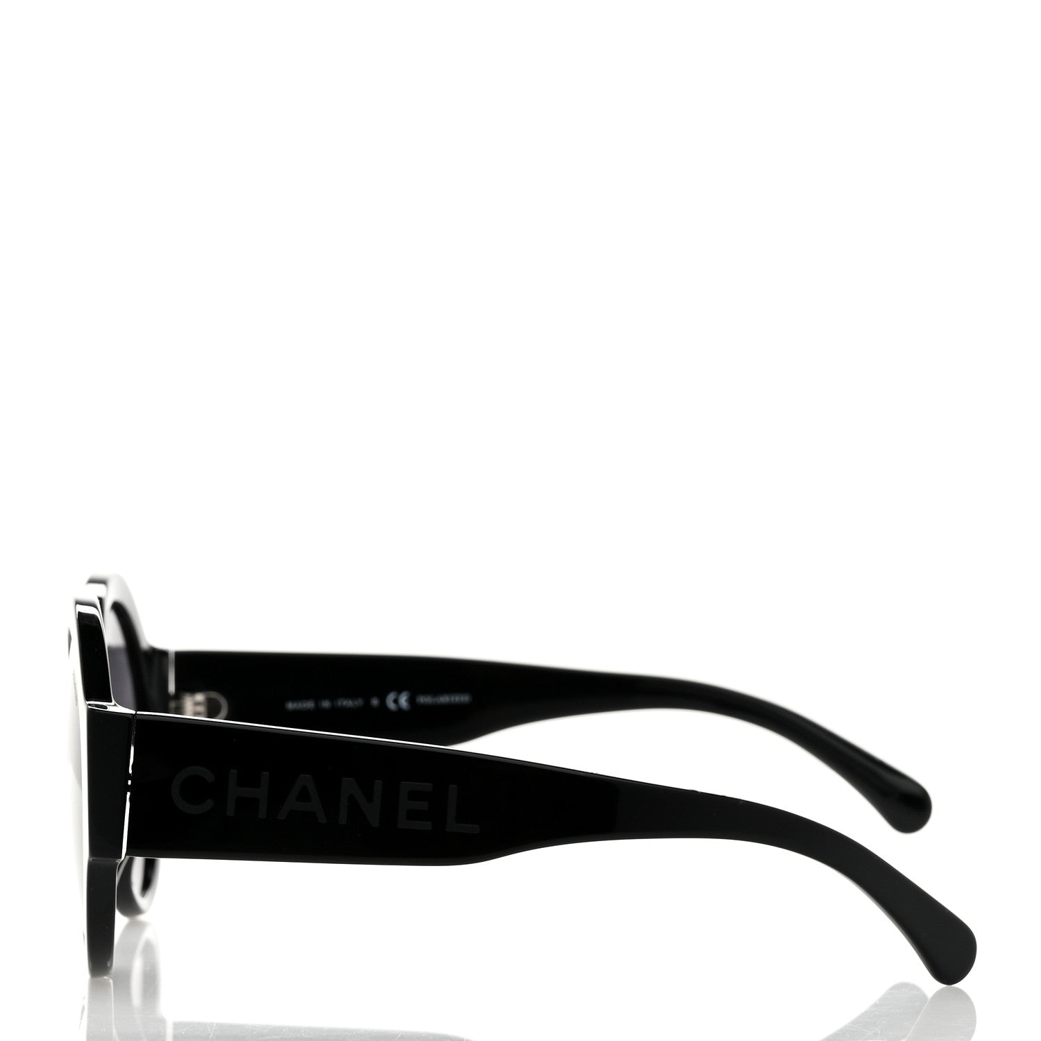 Chanel Acetate Polarized Round Sunglasses 5410-A Black 3 of 8