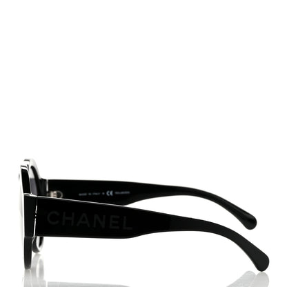 Chanel Acetate Polarized Round Sunglasses 5410-A Black 3 of 8