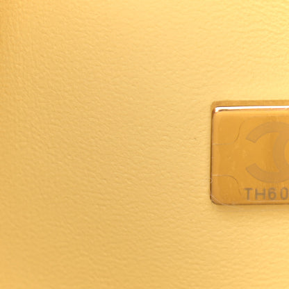 Chanel Lambskin Quilted Small Double Flap Yellow 7 of 11