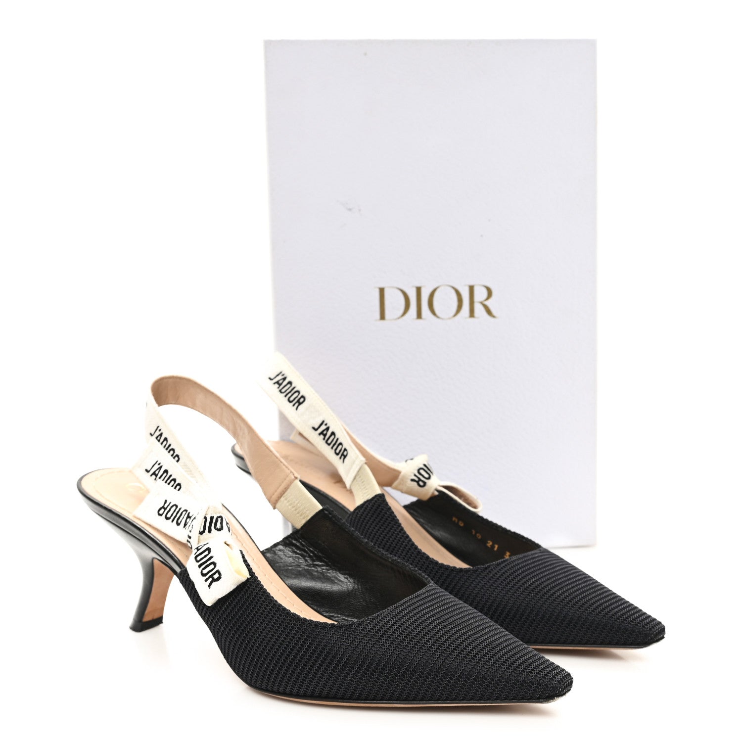 Christian Dior Technical Canvas Ribbon J Adior Slingback 65mm Pumps 39.5 Black 10 of 10