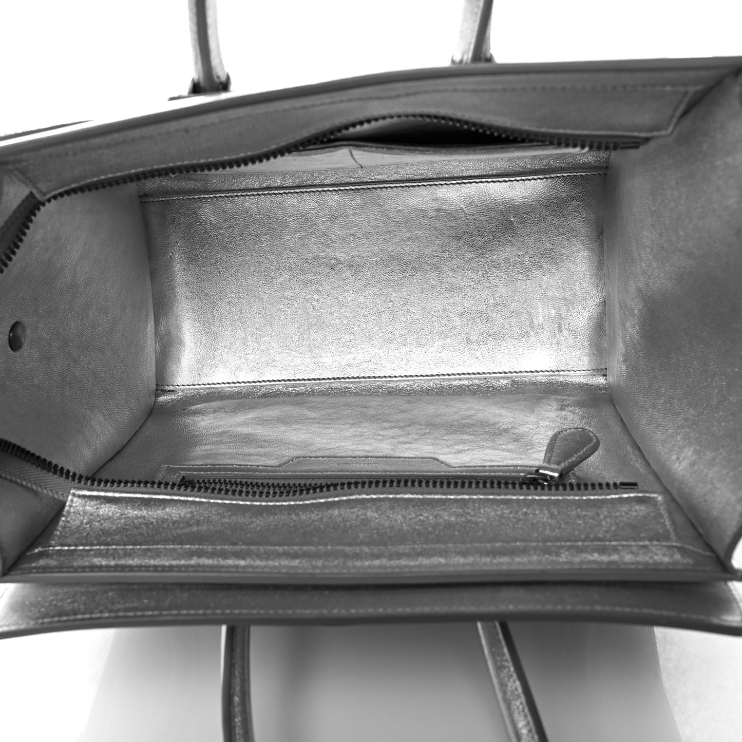 Laminated Lambskin Micro Luggage Silver