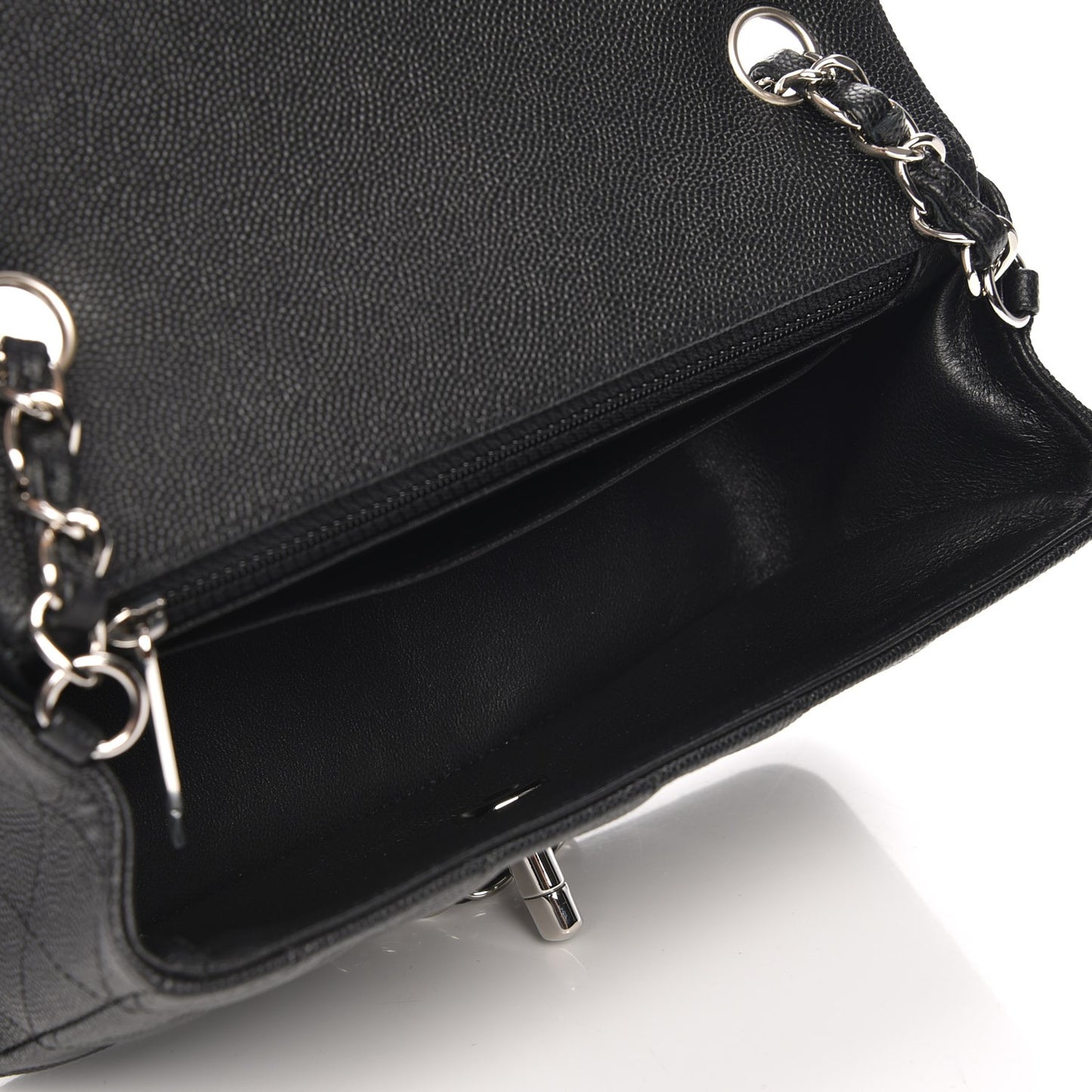 Caviar Quilted Mini Rectangular Flap Black