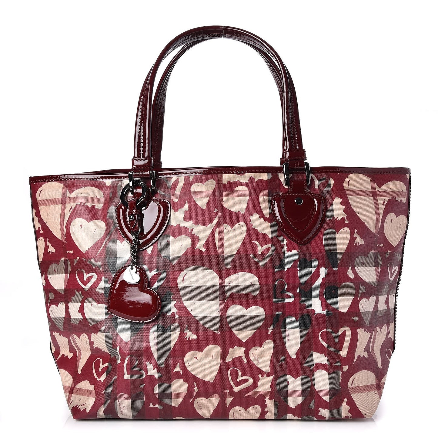 Nova Check Heart Tote Red