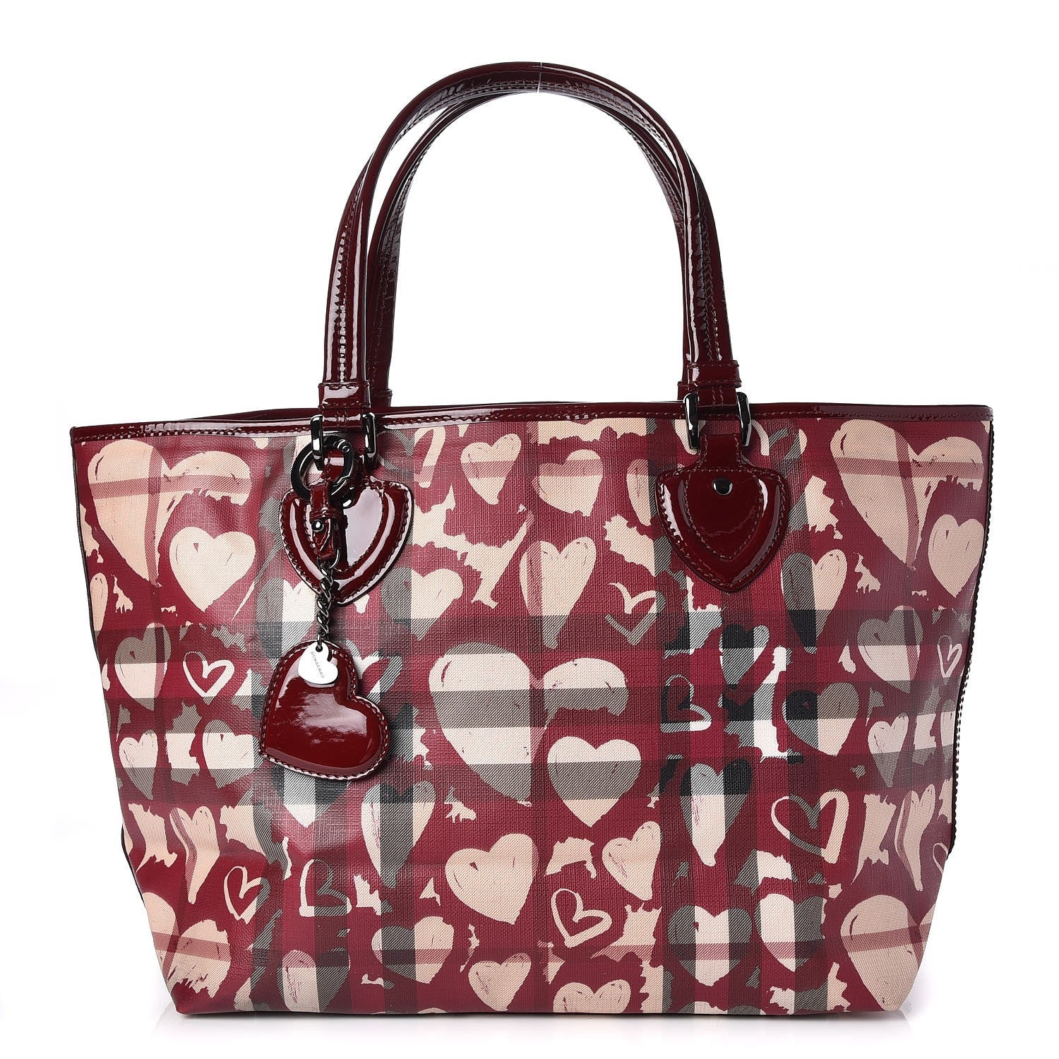 Burberry Nova Check Heart Tote Red 1 of 11