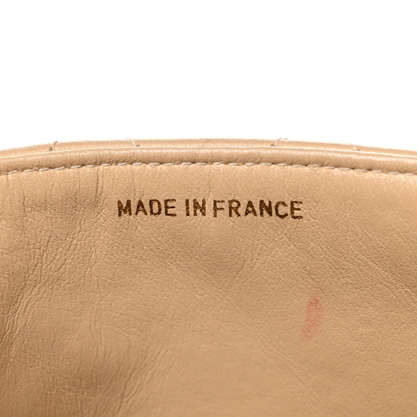 Lambskin Quilted Mini Square Flap Beige