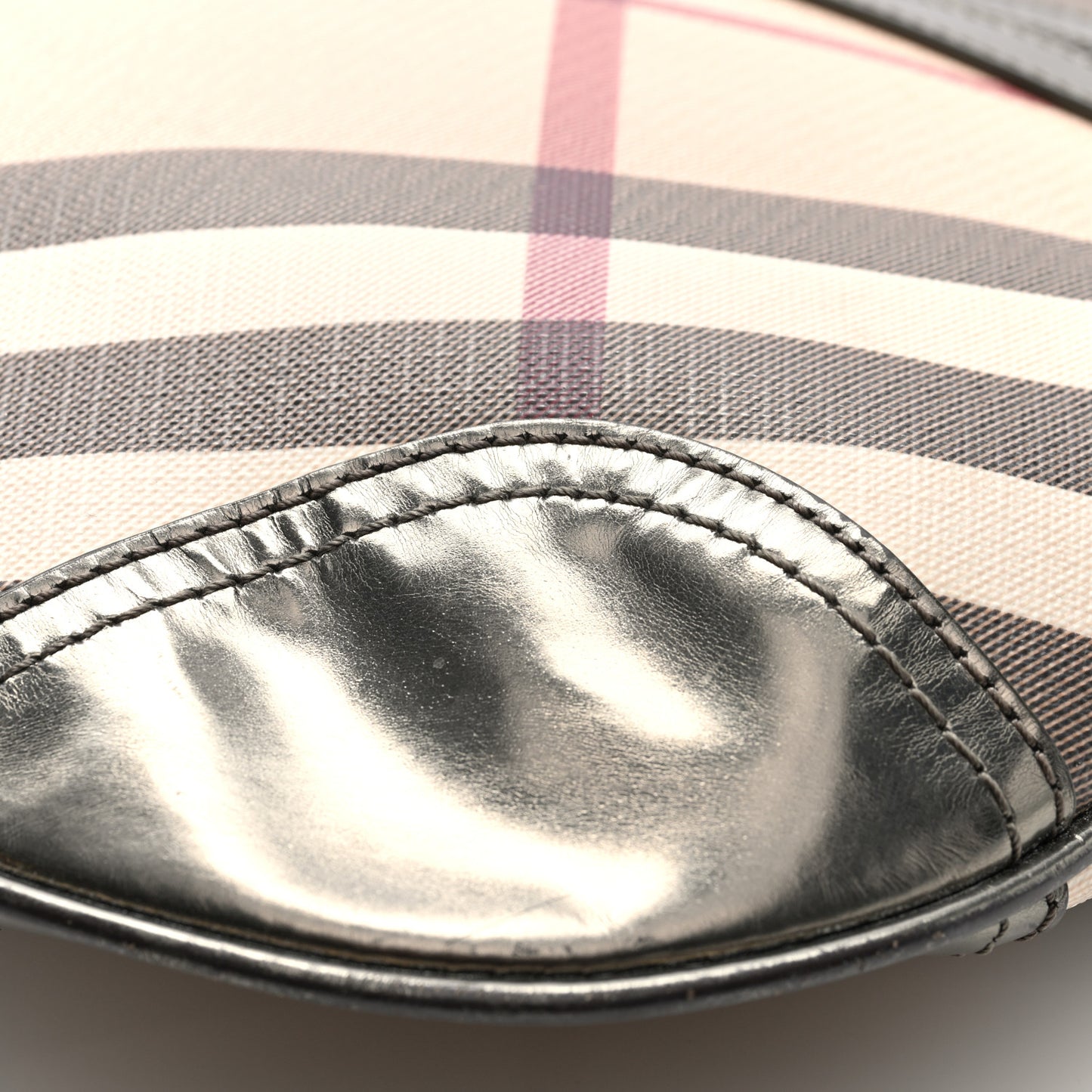 Patent Nova Check Dryden Crossbody Bag Pewter
