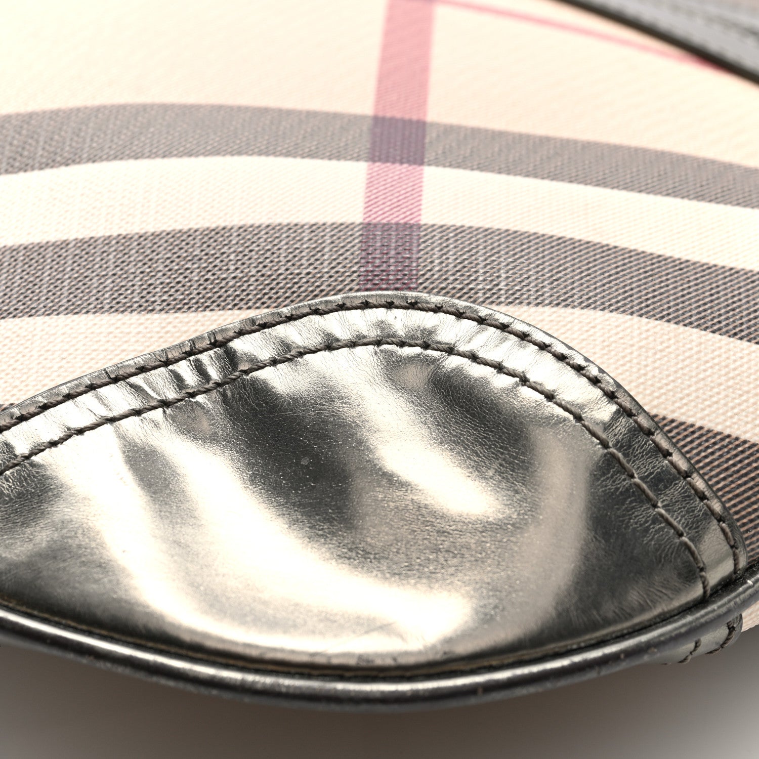 Burberry Patent Nova Check Dryden Crossbody Bag Pewter 8 of 8