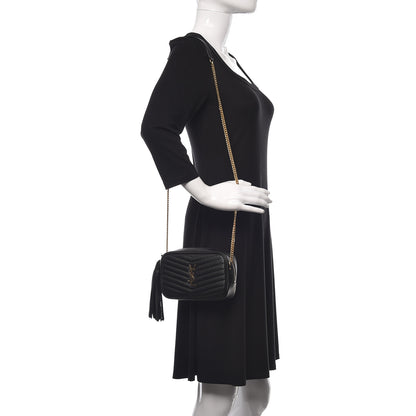 Saint Laurent Grain De Poudre Matelasse Monogram Mini Lou Camera Bag Black 2 of 10