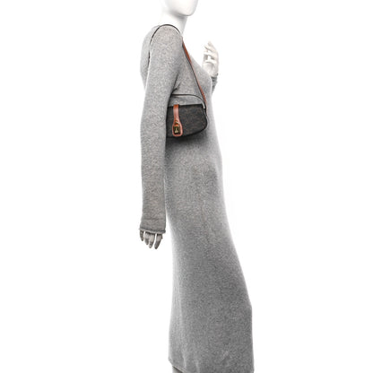 Celine Triomphe Canvas Calfskin Tabou Clutch on Strap Tan 2 of 9