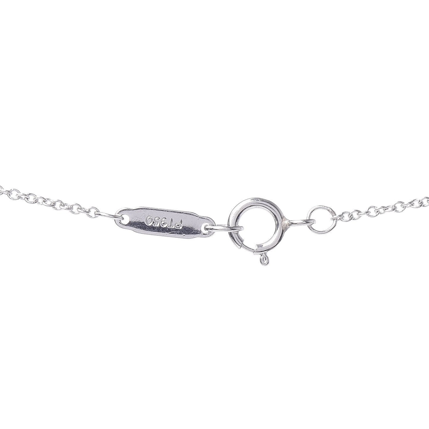 Platinum Diamond Small Open Circle Pendant Necklace