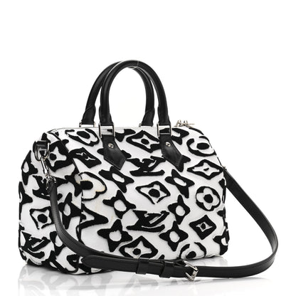 Louis Vuitton X UF Tufted Monogram Speedy Bandouliere 25 White Black 4 of 11