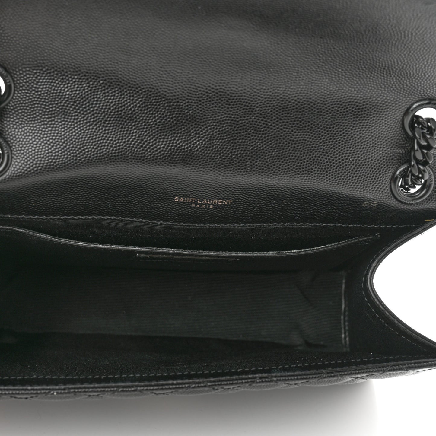 Grain De Poudre Textured Mixed Matelasse Triquilt Medium Monogram Satchel Black