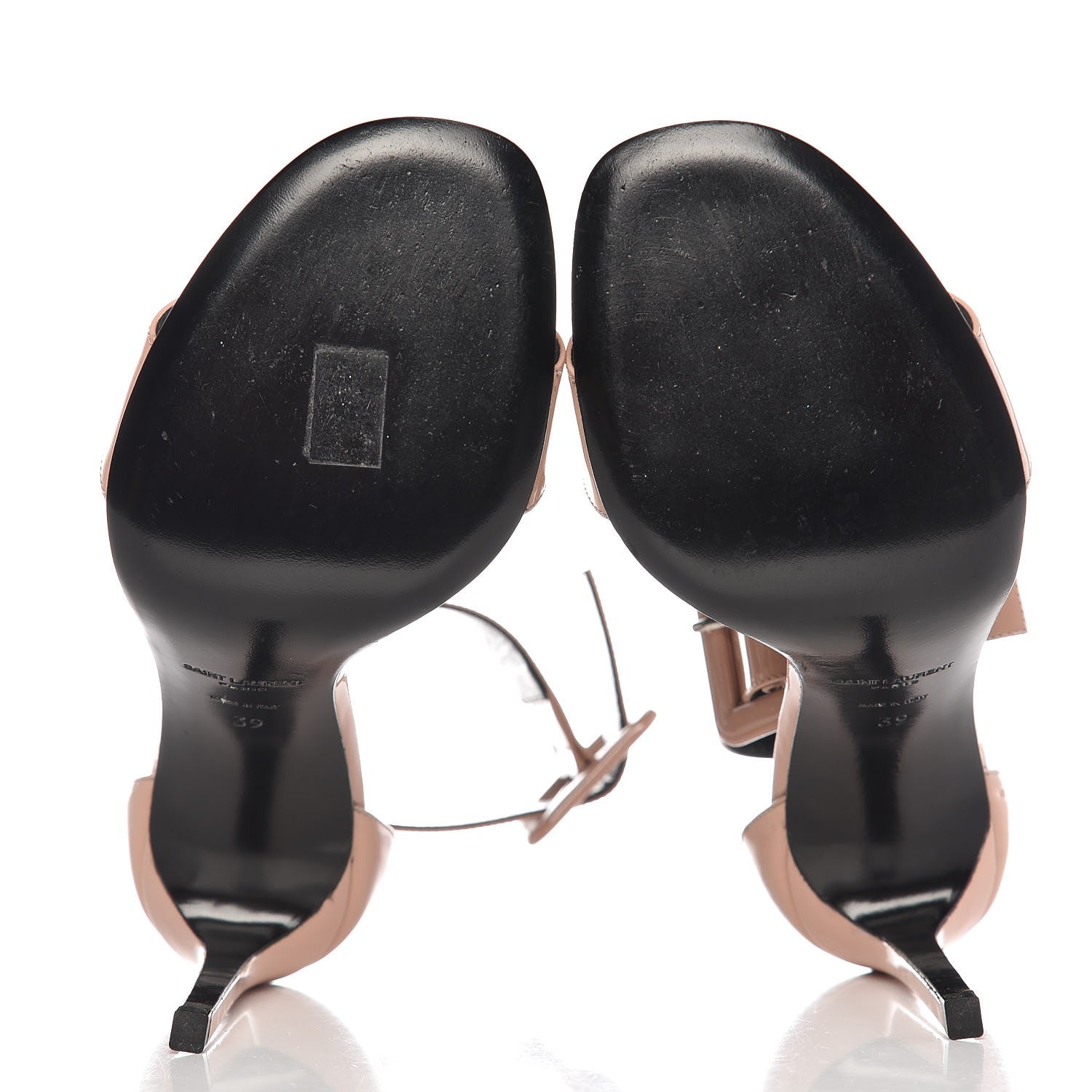 Saint Laurent Patent Calfskin Jane Ankle Strap Sandals 39 Pale Pink 5 of 7