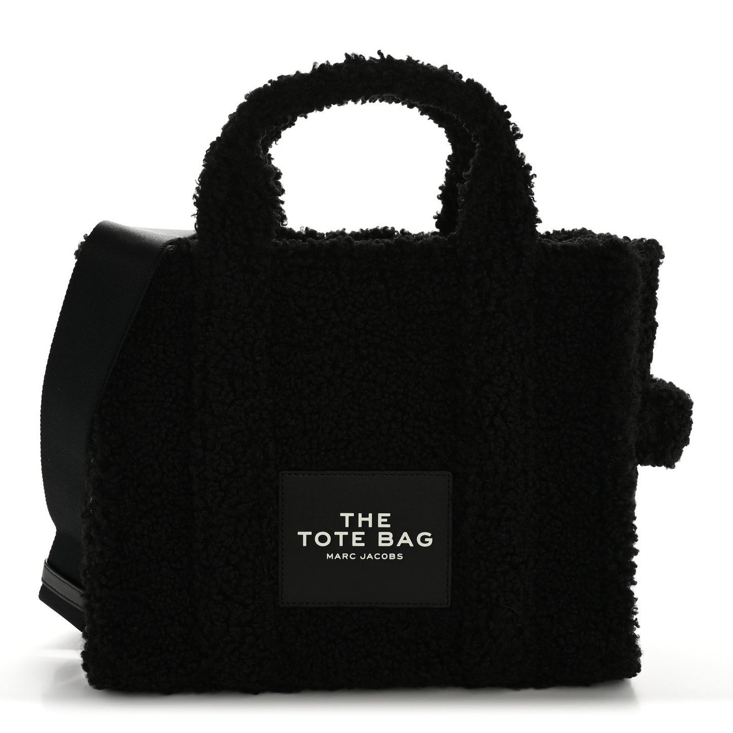 Polyester Cotton Medium The Teddy Traveler Tote Bag Black