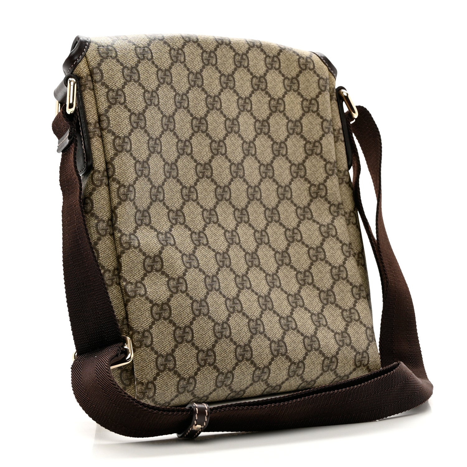 Gucci GG Plus Monogram Small Flap Messenger Bag Beige Dark Brown 3 of 8