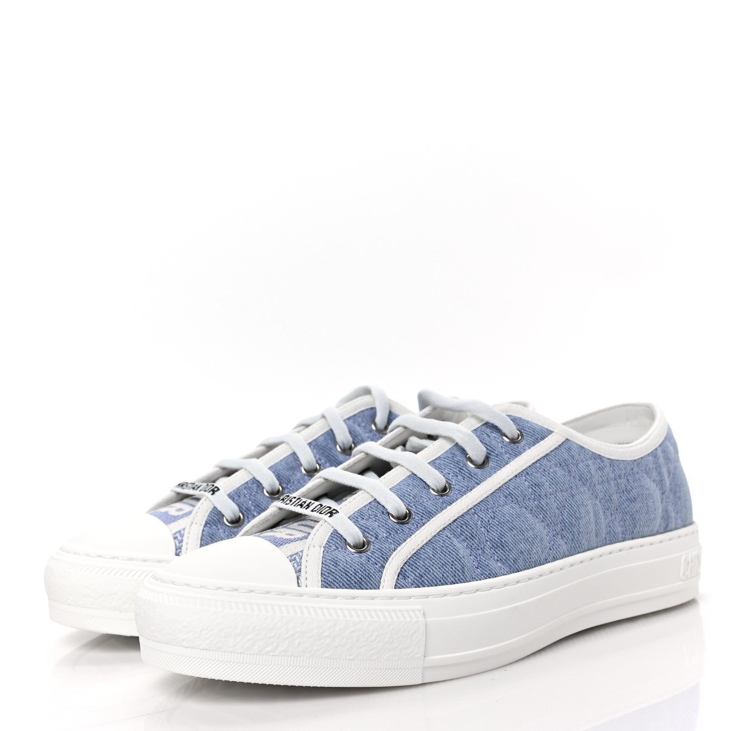 Christian Dior Denim Cannage Walk'N'Dior Low Top Sneakers 40 Dynamic Blue 3 of 7