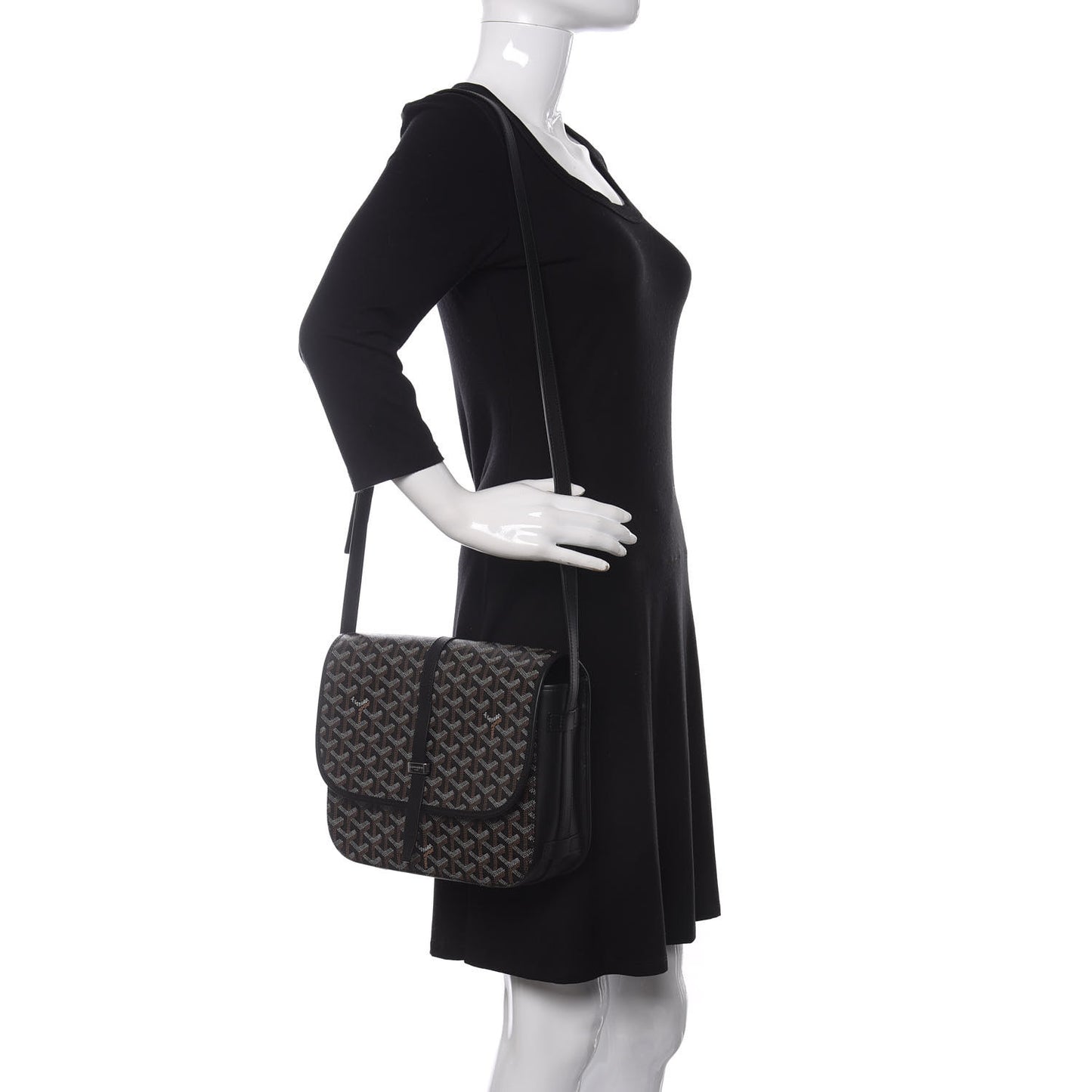 Goyardine Belvedere II MM Messenger Bag Black