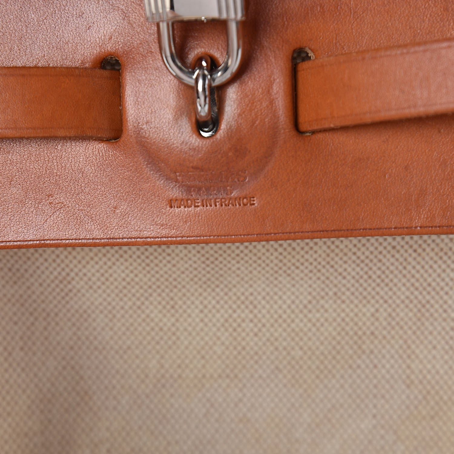 Hermes Toile Vache Calfskin Herbag 30 PM Backpack Natural 7 of 13