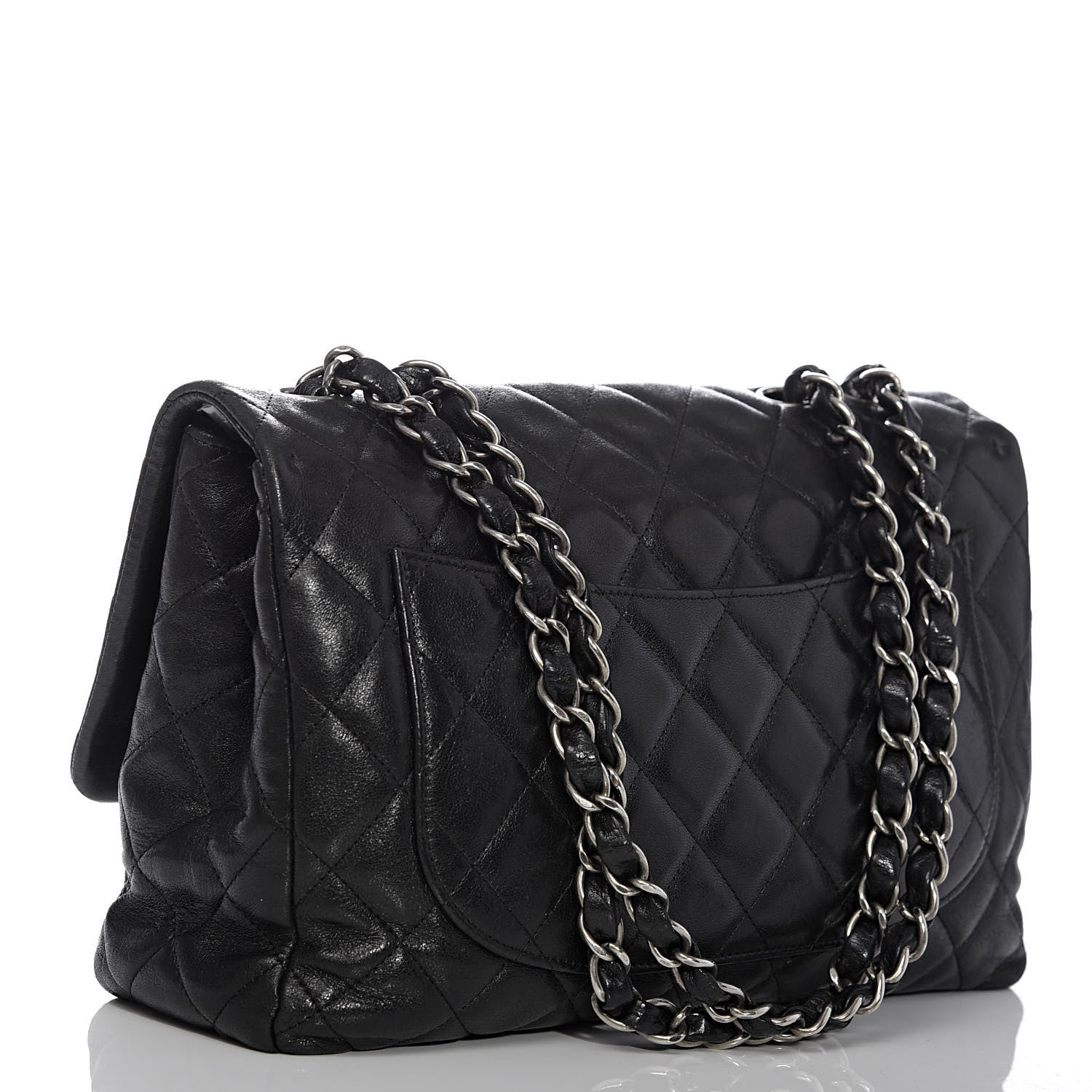 Chanel Washed Lambskin Quilted Jumbo Hybrid Reissue Flap Black 3 of 10