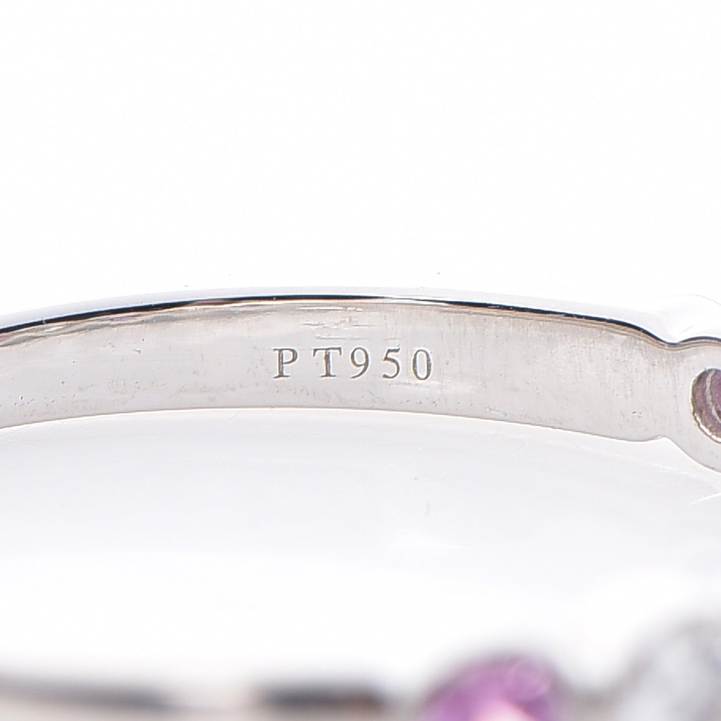 Platinum Diamond Pink Sapphire Jazz Ring 52.5 6.25