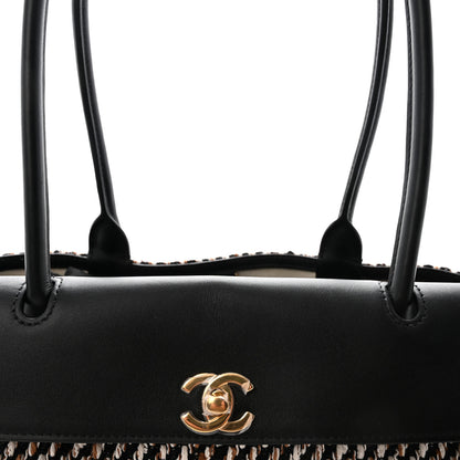 Chanel Tweed Calfskin Urban Essentials Small Shopping Bag Black Multicolor 8 of 10