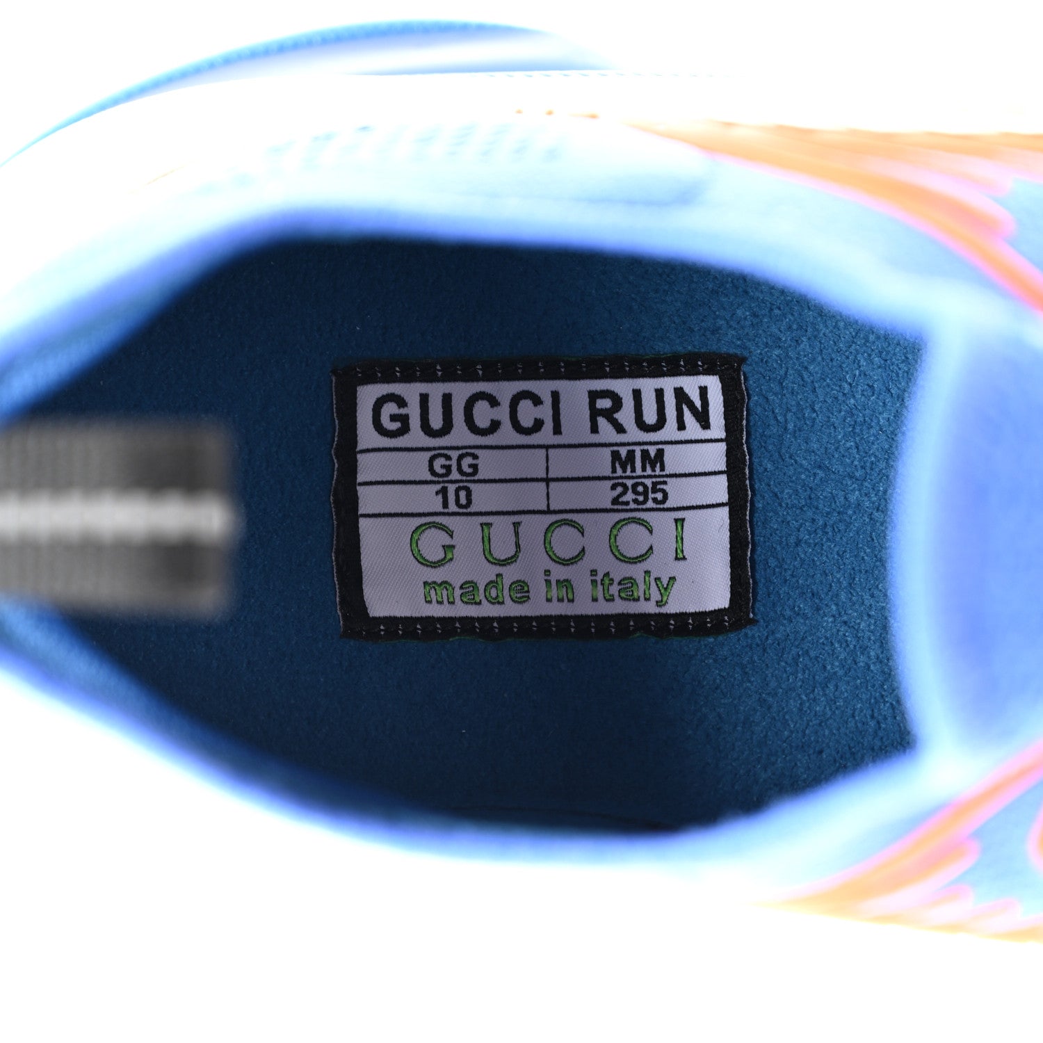 Gucci Technical Knit Fabric Waves Mens Gucci Run Sneakers 10 Great White Blue 7 of 7