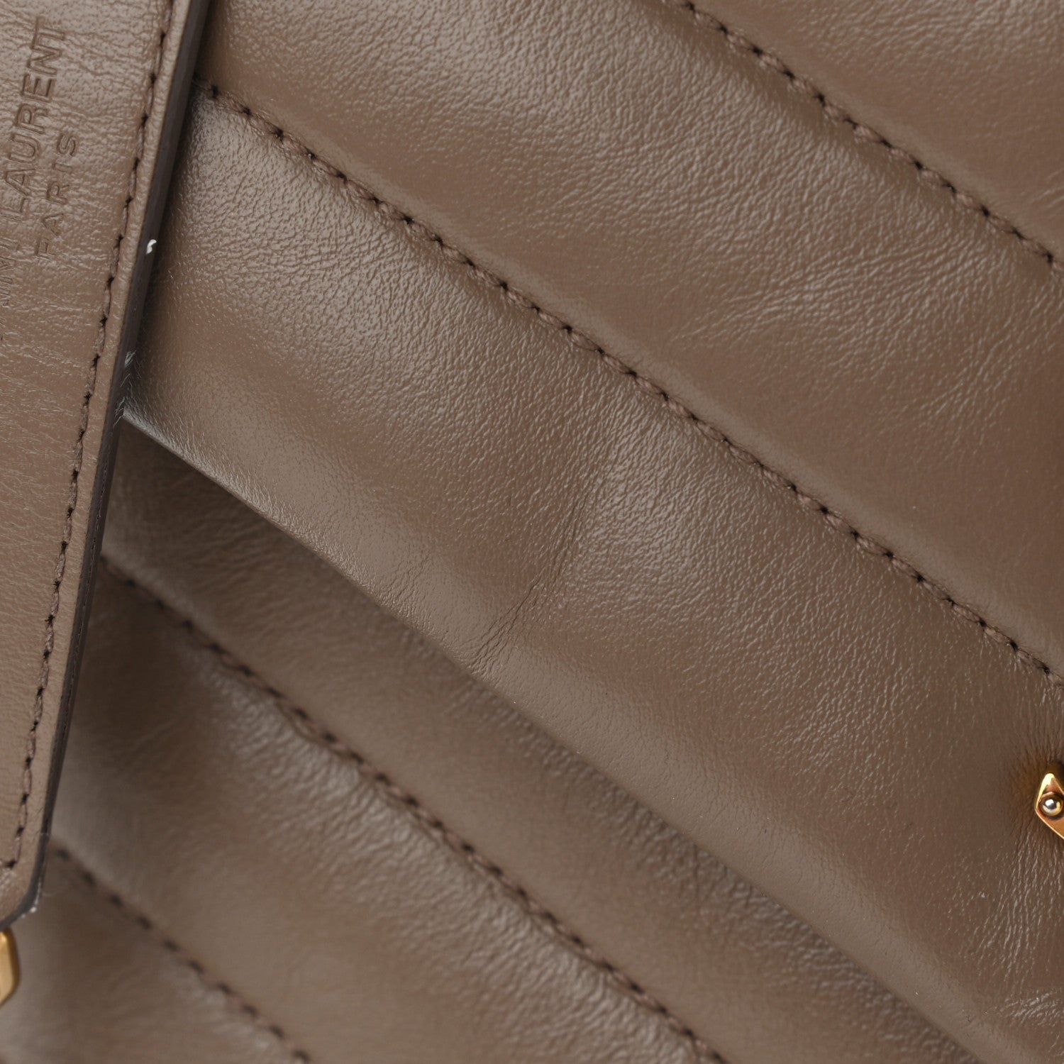 Saint Laurent Calfskin Y Quilted Monogram Small Loulou Chain Satchel Taupe 24 of 25