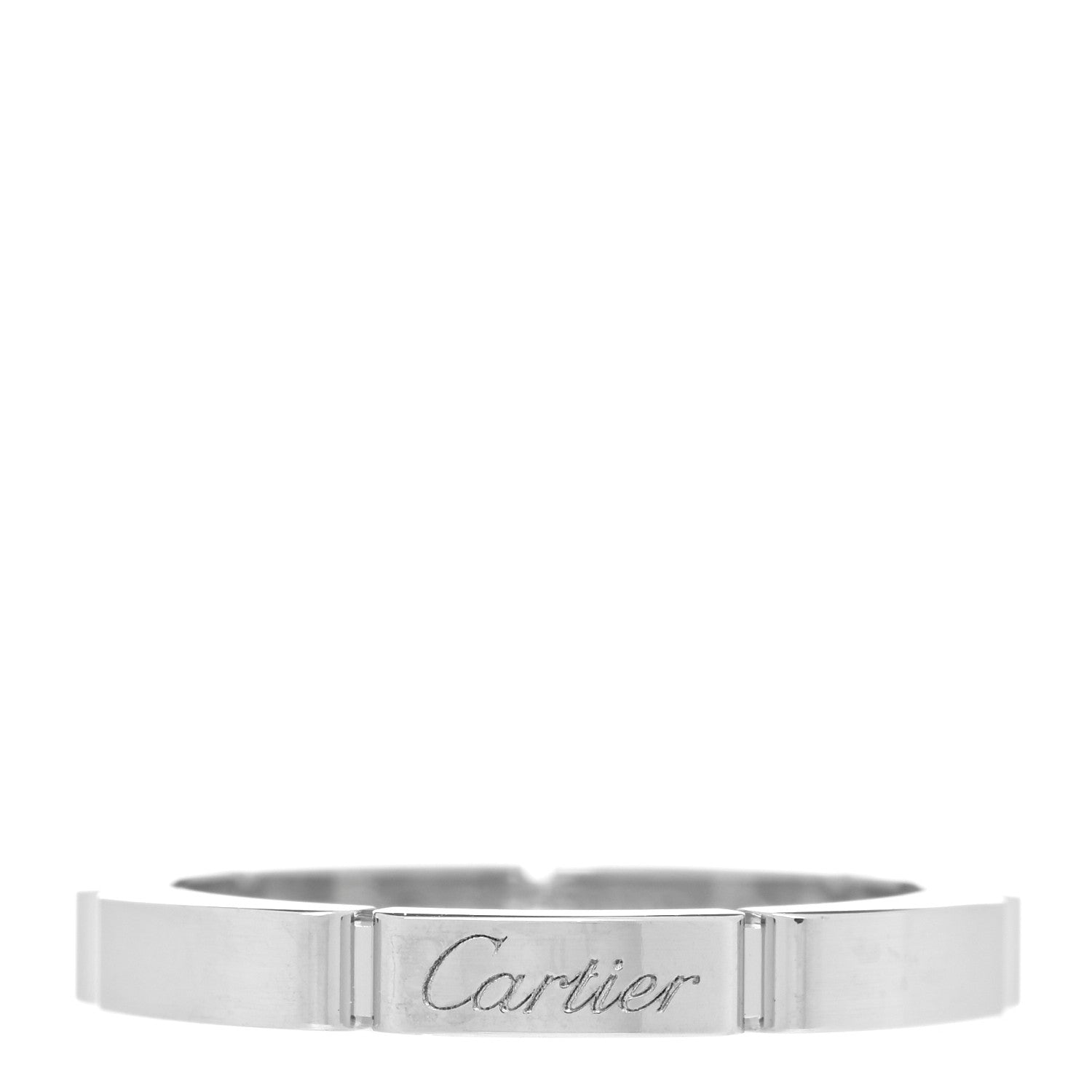 Cartier 18K White Gold Maillon Panthere Wedding Band Ring 51 5.75 1 of 4