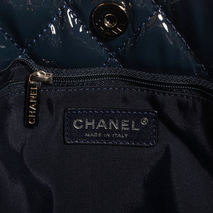 Chanel Patent Quilted Chic and Glitter Large Tote Navy Blue 6 of 7